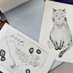 はがきサイズの版画教室～小さな版から広がる世界～の画像