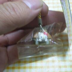 ご当地キティちゃん　鈴なし根付ストラップ　福島大内宿の画像