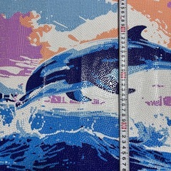 完成品　ビーズアート　イルカ　やや大きめサイズの画像