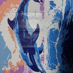 完成品　ビーズアート　イルカ　やや大きめサイズの画像