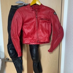 革ツナギ　日本製 ハンドメイド　レディースL レトロの画像