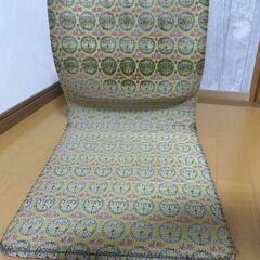 木製　座椅子　昭和レトロ　曲げ木　飛鳥刺繍　ゴールド　高品質の画像