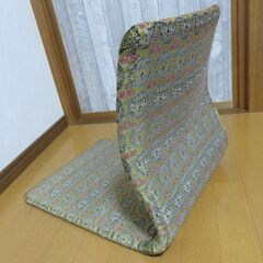 木製　座椅子　昭和レトロ　曲げ木　飛鳥刺繍　ゴールド　高品質の画像