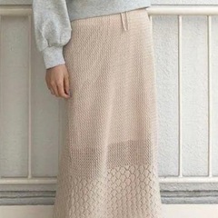 カスタネ　柄編みニット　セットアップ　ベージュの画像