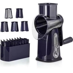 【多機能5-in-1】ロータリーチーズグレーター＆野菜スライサー 強力吸盤式の画像