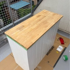 キッチンカウンター収納　木製の画像