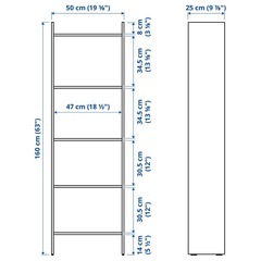 IKEA 本棚, ホワイト, 50x25x160 cmの画像