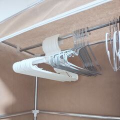 大容量ワードローブ カバー付き  洋服ダンス 引き出し5つ付き クローゼット 帽子 靴 衣類 小物   幅185×奥行45×高さ175cm の画像