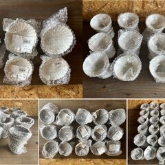 【引き取り限定】アンティークブリキポット 白＆グレー83個セット／業者・店舗装飾・撮影小物などにの画像