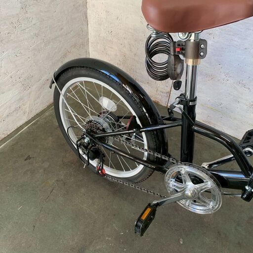 折りたたみ自転車 FL206LL-37-BK ブラック 美品 鍵付き ライト付き