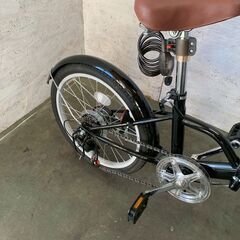 折りたたみ自転車 FL206LL-37-BK ブラック 美品 鍵付き ライト付き 動作確認済 自転車 カゴ付き Y2402の画像
