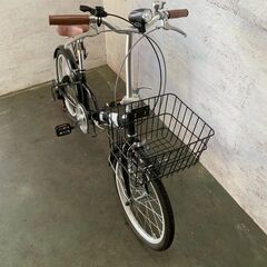 折りたたみ自転車 FL206LL-37-BK ブラック 美品 鍵付き ライト付き 動作確認済 自転車 カゴ付き Y2402の画像