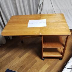 折りたたみテーブル キャスター付き 高さ68cmの画像