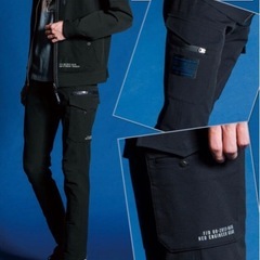 アイズフロンティア　#5862 作業服 ズボン ブラック カーゴパンツ　サイズ82の画像