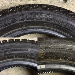 C-38 タイヤ 中古YOKOHAMA STUDLESS ice GUARD iG52c 155/65R14の画像