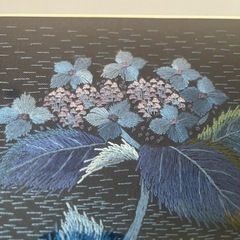 刺繍アート 紫陽花の絵画の画像