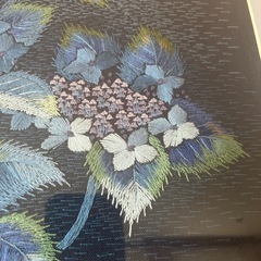 刺繍アート 紫陽花の絵画の画像