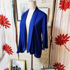 grove(グローブ) 鮮やかな深いブルー、柔らかなシルエット。美しい薄手カーディガン、いかがでしょうか？の画像