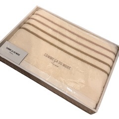 【COMME ÇA DU MODE】バスタオル ギフトセット 2点 ホワイト コットン100% 新品未使用の画像
