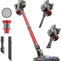 Hearten 掃除機 コードレス【超軽量自走式設計・グリーンLEDライト搭載】コードレス掃除機 50000PA 強力吸引 2段吸引力モード 低騒音 スティッククリーナー 50分連続稼働 着脱式バッテリー付き ハンディクリーナー 伸縮パイプ サイクロン 6重濾の画像