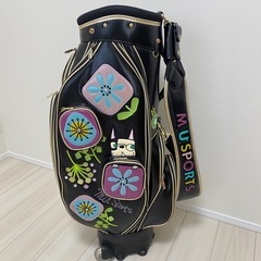 【美品】 MU SPORTS（エムユースポーツ）ゴルフキャディバッグ フード付きの画像