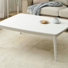 新品 こたつテーブル こたつ 木製 丸足 長方形 コペルタ 75×105cm ホワイトの画像