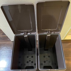 アスベル フタ付きゴミ箱　45L ダークブラウン の画像