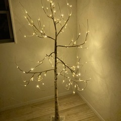 BTM クリスマスツリー ブランチツリー 180cm 温暖色 白樺 枝ツリー ライト LED イルミネーション ブランシェ 木 北欧 インテリア スリムツリーの画像