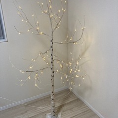 BTM クリスマスツリー ブランチツリー 180cm 温暖色 白樺 枝ツリー ライト LED イルミネーション ブランシェ 木 北欧 インテリア スリムツリーの画像