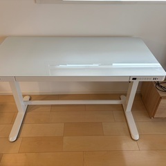FlexiSpot 電動昇降デスク（EG8）ホワイト／ガラストップの画像