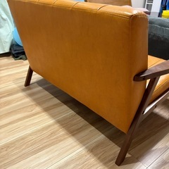 2人用ソファー  茶色の画像