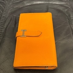 HERMESエルメス ベアン オレンジ シルバー金具の画像