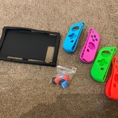 Nintendo Switch本体 Joycon×6　マリオカート マイクロSD64G ケース  カバーセット の画像