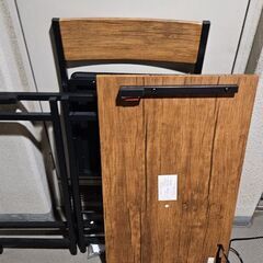 ほぼ未使用品✨萩原 LDC-4778BR 折りたたみデスクチェアセット ブラウンの画像