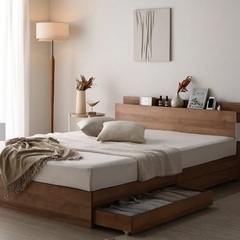 引き出し収納付きベッド（ほぼ新品）の画像