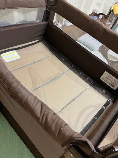 [ミニサイズ]Aprica ココネルエアープラス ベビーベッド ブラウン 収納袋無し
