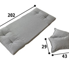 3WAY 2人掛けソファベッド（ピロー2つ付き）の画像