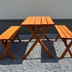 ガーデン テーブル セット 3点セット PTS-1205S　山善 YAMAZEN ガーデンマスター の画像