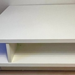 90cm正方形 ローテーブル（ホワイト）の画像