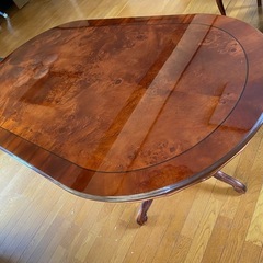 【高級アンティーク調 】ダイニングテーブル 木製 彫刻脚　猫脚6脚チェアセット　　の画像