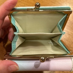 三つ折り財布　女子　子供　ピンク　水色　グラデーション　カードケース　小銭の画像