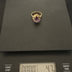k18  純金　プラチナ　ダイヤ　アメジスト　リング　指輪の画像
