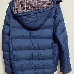 ネイビー ダウンジャケット メンズ 中綿 アウター フード付き の画像