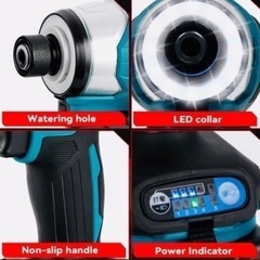 ★未使用品★ 高品質グリスアップ済【超軽量❗️新品 最新型モデル】ハイパワー180N.m❗️マキタ互換 18V インパクトドライバーの画像