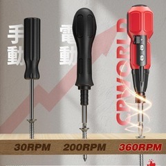 電動ドライバー 小型軽量 充電式 正逆転切り替え ビットセット付属 DIYの画像