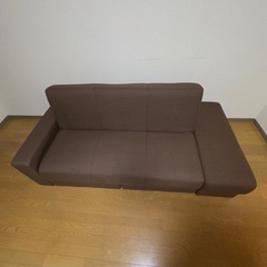 【ニトリ】布張りソファーベッド タキノウ3 DBR 引き出し付き ブラウンの画像