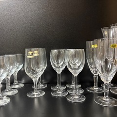 ワイングラスまとめ売り ノリタケ ササキ HOYA チェリーグラスなど クリスタル カットガラスの画像