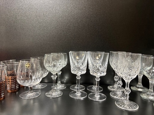 ワイングラスまとめ売り ノリタケ ササキ HOYA チェリーグラスなど クリスタル カットガラス