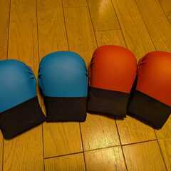 ミズノ 空手 拳サポーター 赤 青 2個セット ノンコンタクト用 寸止め用　usedの画像