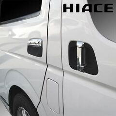 未使用 社外品 ハイエース レジアスエース ドアノブプロテクター カーボン調 ラバータイプ 傷防止 汚れ防止 簡単取付の画像